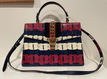 Load image into Gallery viewer, Gucci Sylvie Snakeskin Top Handle Shoulder Bag