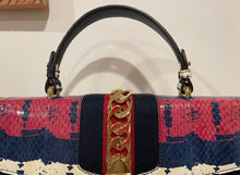 Load image into Gallery viewer, Gucci Sylvie Snakeskin Top Handle Shoulder Bag