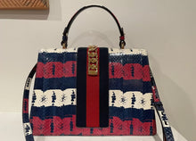 Load image into Gallery viewer, Gucci Sylvie Snakeskin Top Handle Shoulder Bag