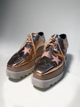 Load image into Gallery viewer, Stella McCartney Rose Gold Metallic Elyse Stars Derbys