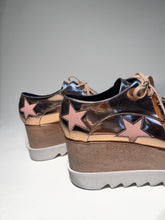 Load image into Gallery viewer, Stella McCartney Rose Gold Metallic Elyse Stars Derbys