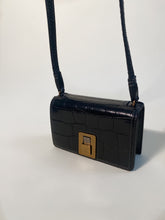 Load image into Gallery viewer, Lanvin Mini Rigid Bag in Croc Embossed Black