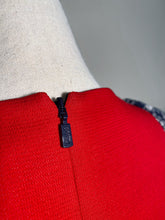 Load image into Gallery viewer, Chloe Navy and Red Daisy Chain Print Lace Detail